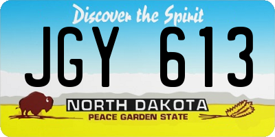 ND license plate JGY613