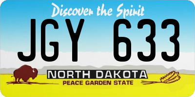 ND license plate JGY633