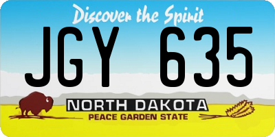 ND license plate JGY635