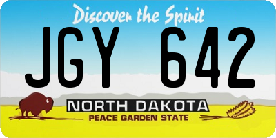 ND license plate JGY642