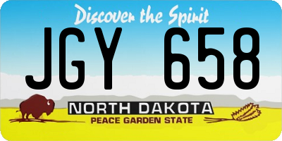 ND license plate JGY658