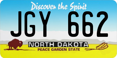 ND license plate JGY662
