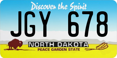 ND license plate JGY678
