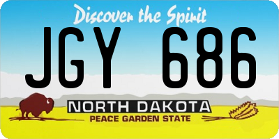 ND license plate JGY686