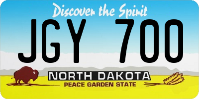 ND license plate JGY700