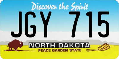 ND license plate JGY715