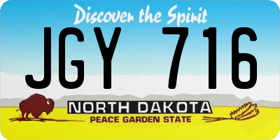 ND license plate JGY716