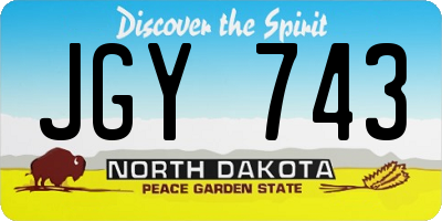 ND license plate JGY743
