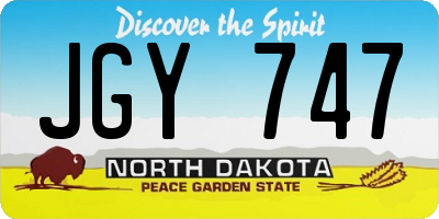 ND license plate JGY747