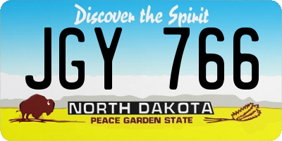 ND license plate JGY766