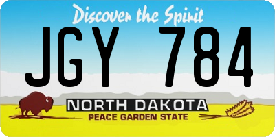 ND license plate JGY784