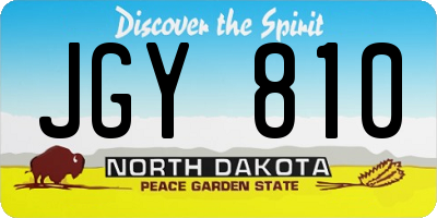 ND license plate JGY810