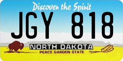 ND license plate JGY818