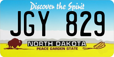 ND license plate JGY829