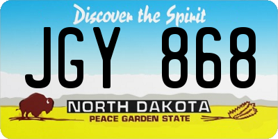 ND license plate JGY868