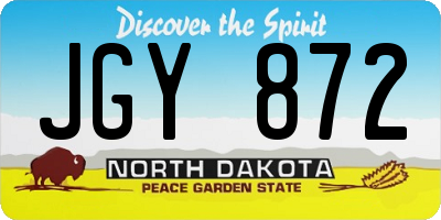 ND license plate JGY872