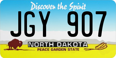 ND license plate JGY907