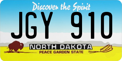 ND license plate JGY910