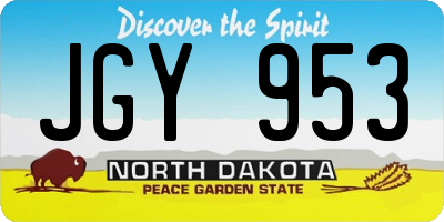 ND license plate JGY953