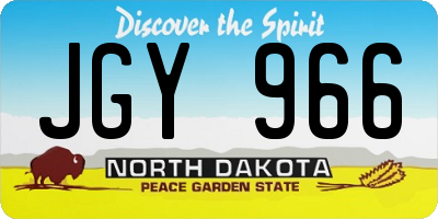 ND license plate JGY966