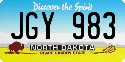 ND license plate JGY983