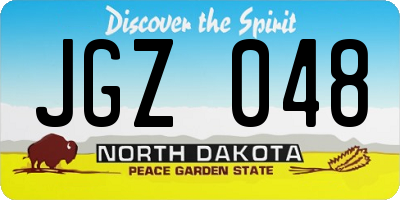 ND license plate JGZ048