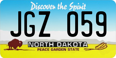ND license plate JGZ059