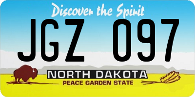 ND license plate JGZ097
