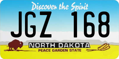 ND license plate JGZ168