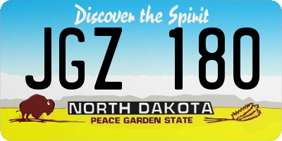 ND license plate JGZ180