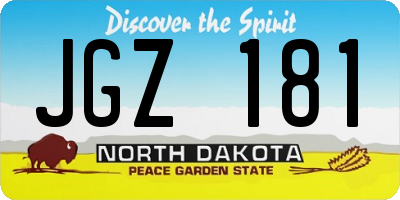 ND license plate JGZ181