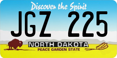 ND license plate JGZ225