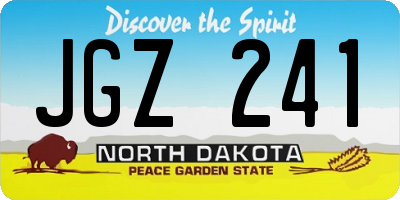 ND license plate JGZ241