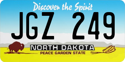 ND license plate JGZ249