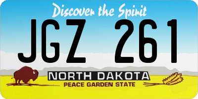 ND license plate JGZ261