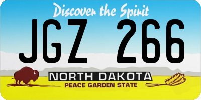 ND license plate JGZ266