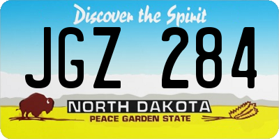 ND license plate JGZ284