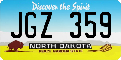 ND license plate JGZ359