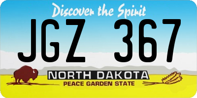 ND license plate JGZ367