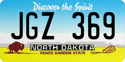 ND license plate JGZ369
