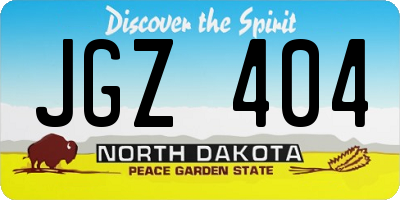 ND license plate JGZ404