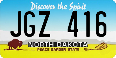 ND license plate JGZ416