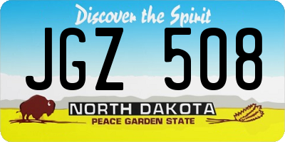ND license plate JGZ508