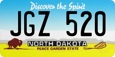 ND license plate JGZ520