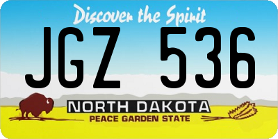 ND license plate JGZ536