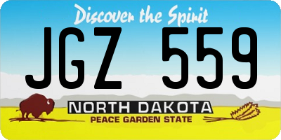 ND license plate JGZ559