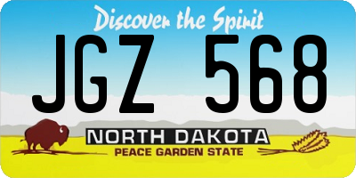 ND license plate JGZ568