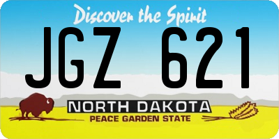 ND license plate JGZ621