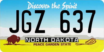 ND license plate JGZ637