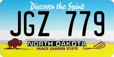 ND license plate JGZ779